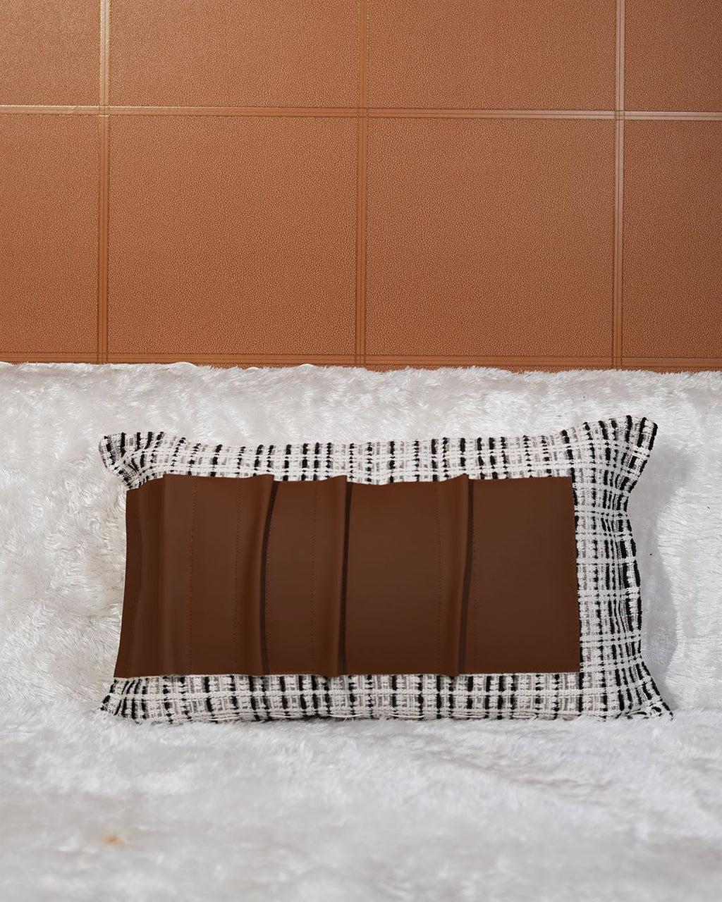 Monochrome Weave Panel Cushion Cover