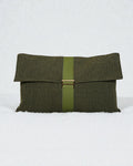 Olive Buckle Textured Cushion Cover