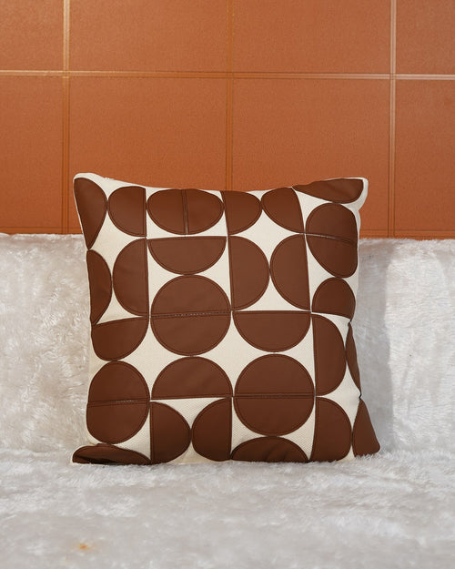 Cognac Geo Cushion Cover