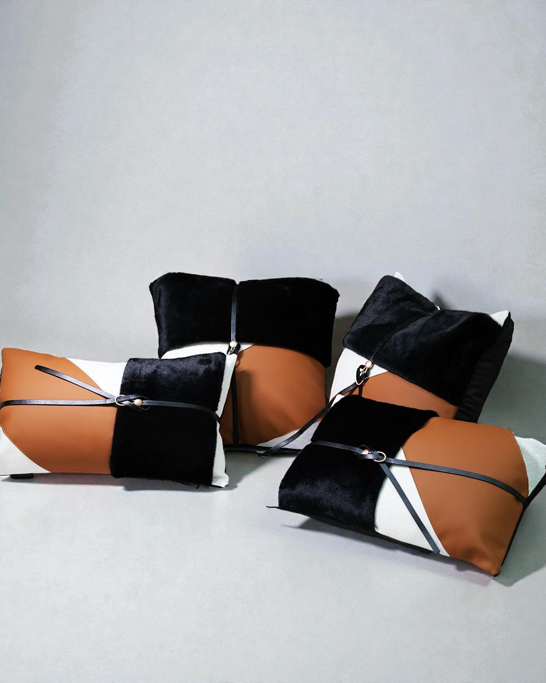 Tri-Tone Luxe Strap Cushion Cover Set