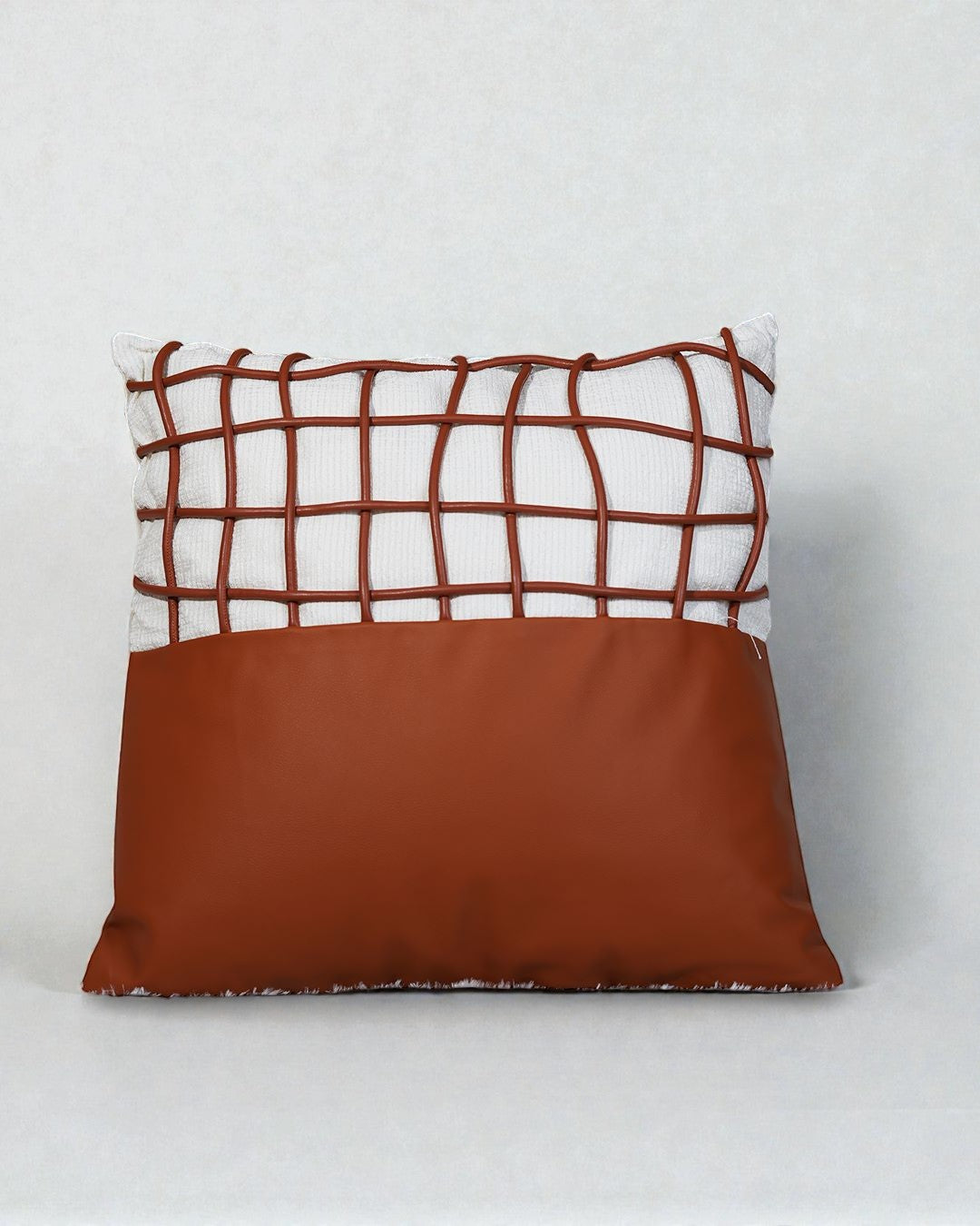 Gridline Tan Cushion Cover